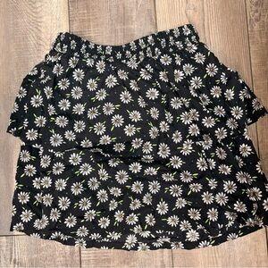 Old Navy Black Daisy Mini Skirt